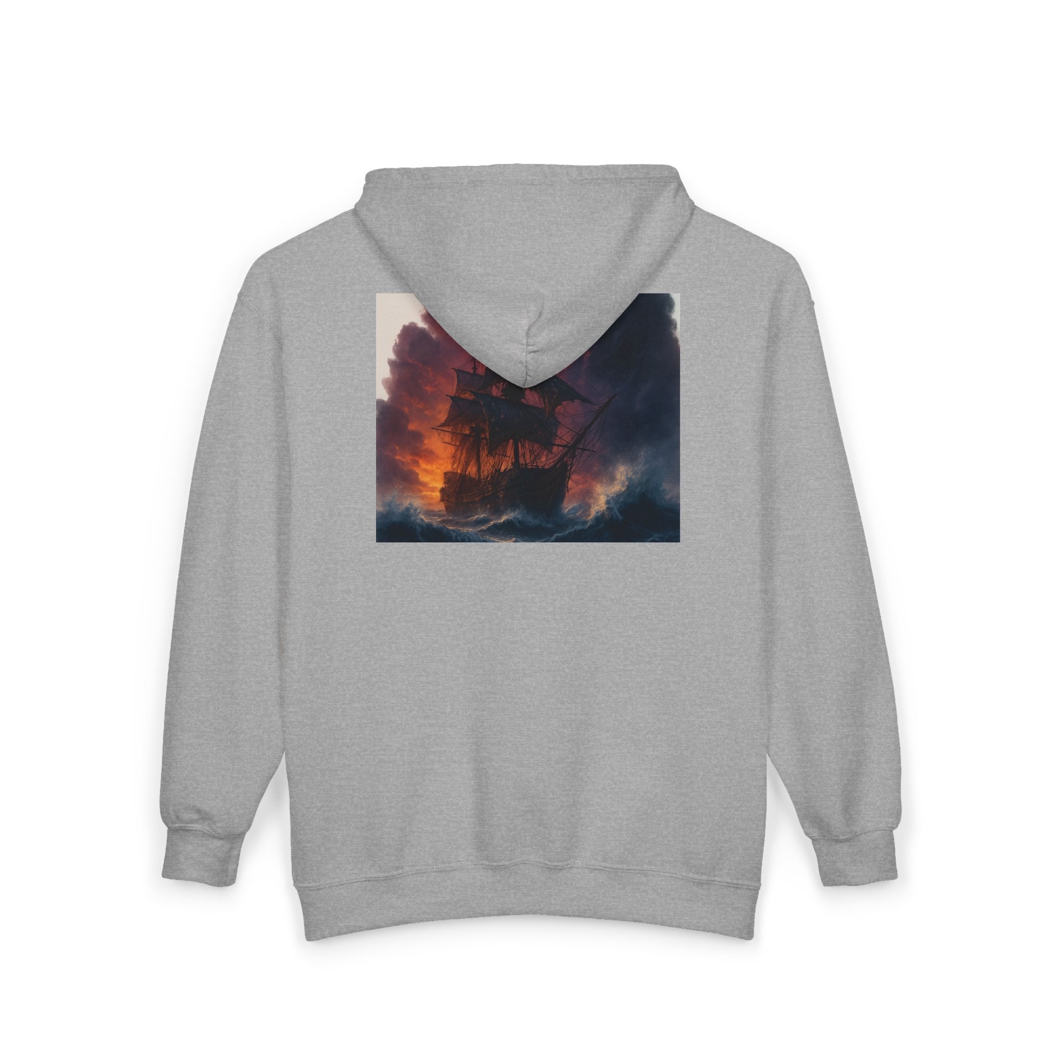 Stormy Skies Zip Hoodie Moody Cloudscape Art Full-Zip Sweatshirt