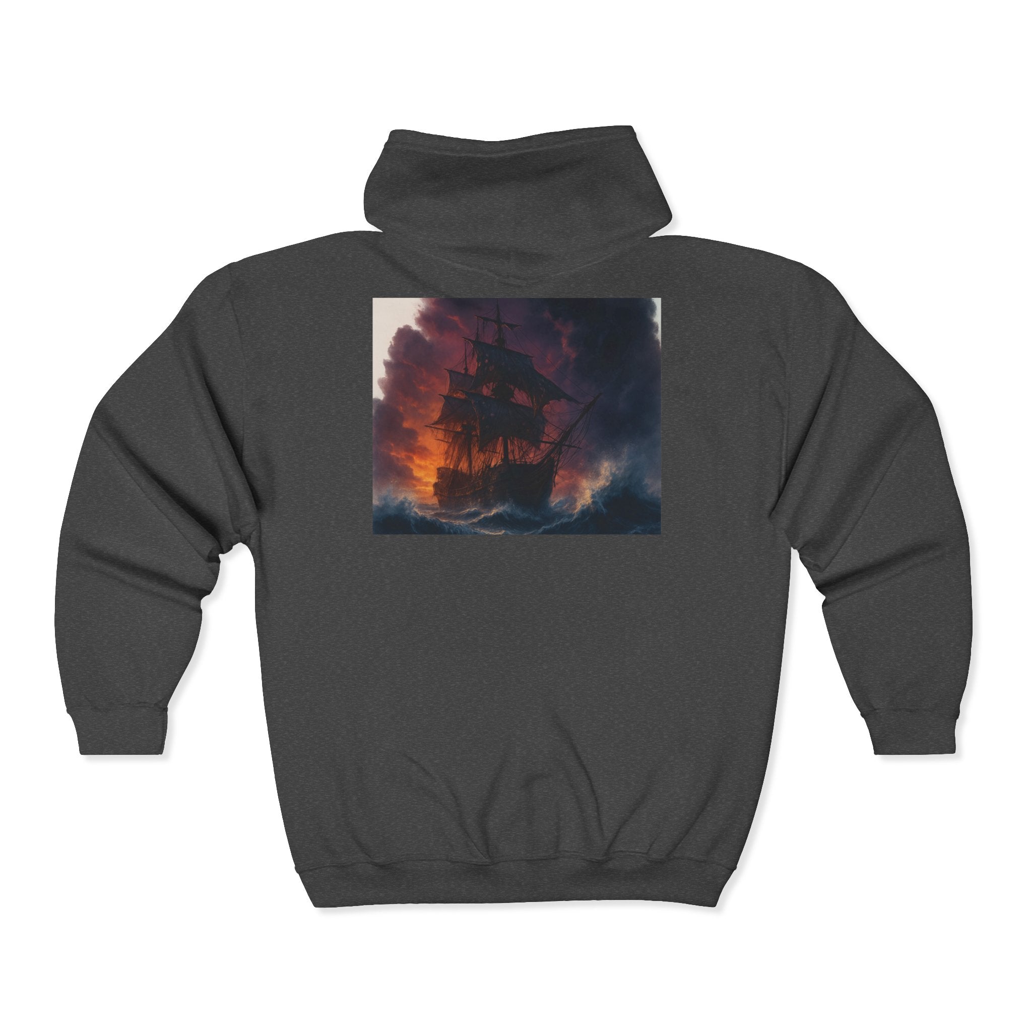 Stormy Skies Zip Hoodie Moody Cloudscape Art Full-Zip Sweatshirt