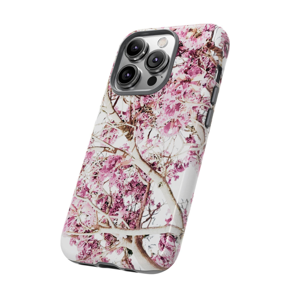 Blossom Tough Phone Case – Pink Floral Protective iPhone Cover
