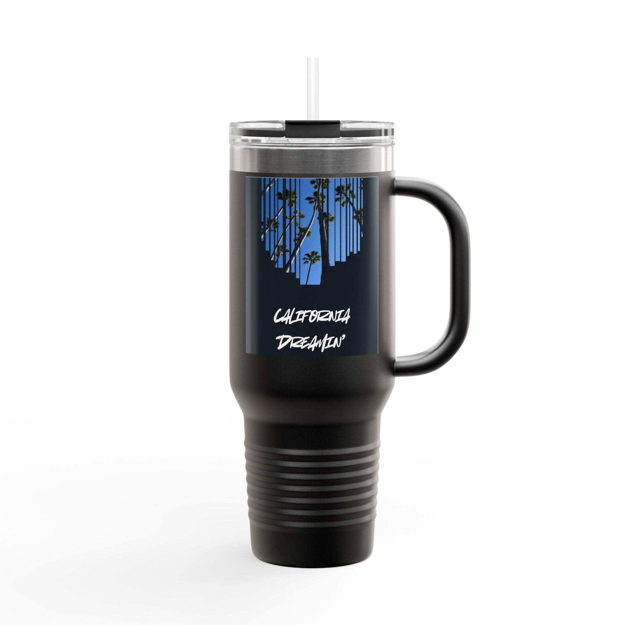 CA Dreamin' 40oz Insulated Travel Mug — Palm Print California Vibes