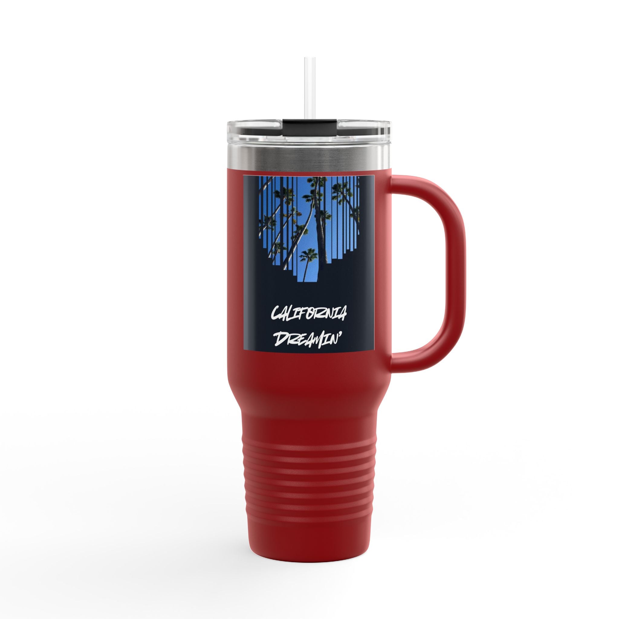 CA Dreamin' 40oz Insulated Travel Mug — Palm Print California Vibes