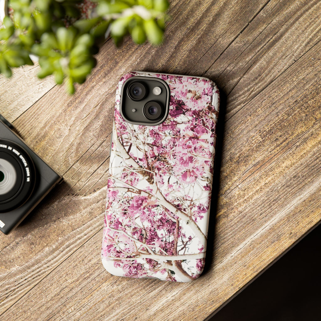 Blossom Tough Phone Case – Pink Floral Protective iPhone Cover