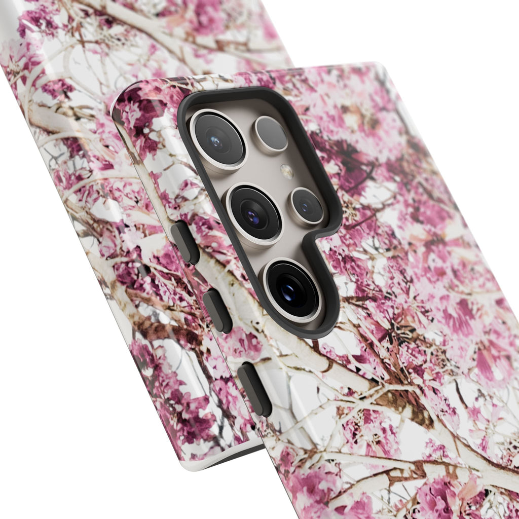 Blossom Tough Phone Case – Pink Floral Protective iPhone Cover
