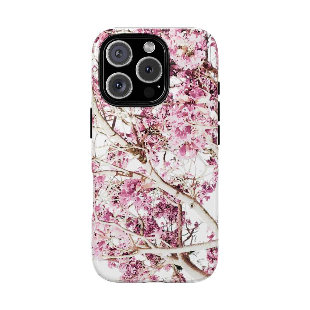 Blossom Tough Phone Case – Pink Floral Protective iPhone Cover