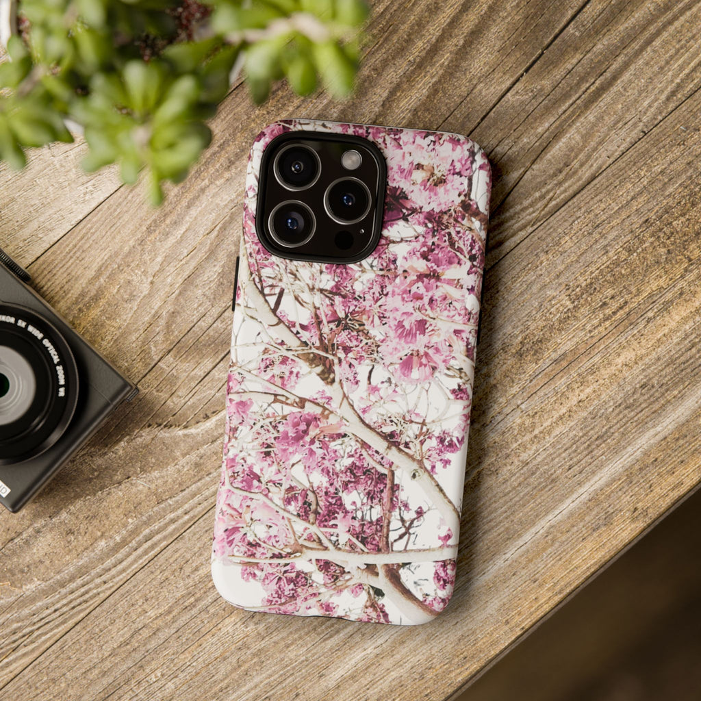 Blossom Tough Phone Case – Pink Floral Protective iPhone Cover