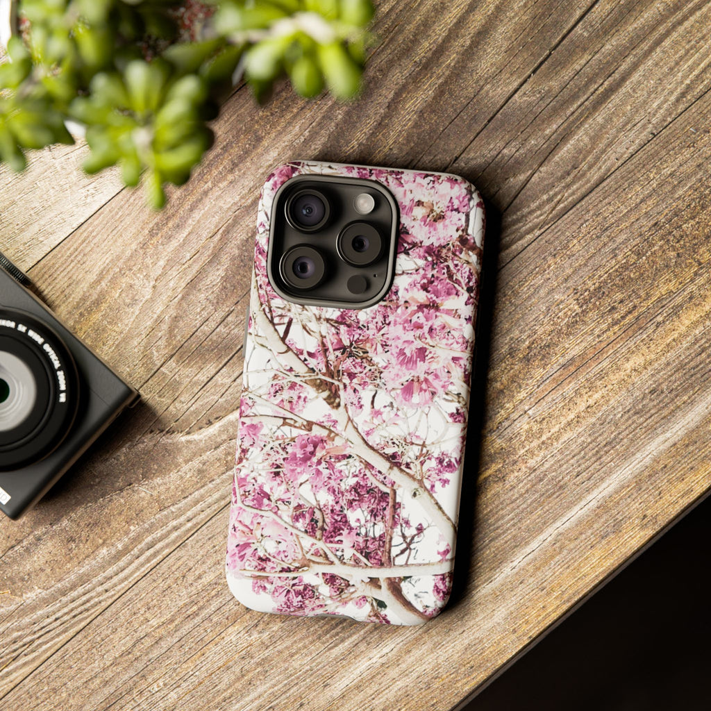 Blossom Tough Phone Case – Pink Floral Protective iPhone Cover