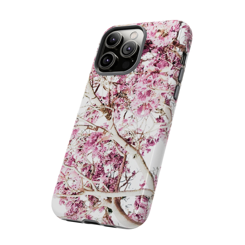 Blossom Tough Phone Case – Pink Floral Protective iPhone Cover