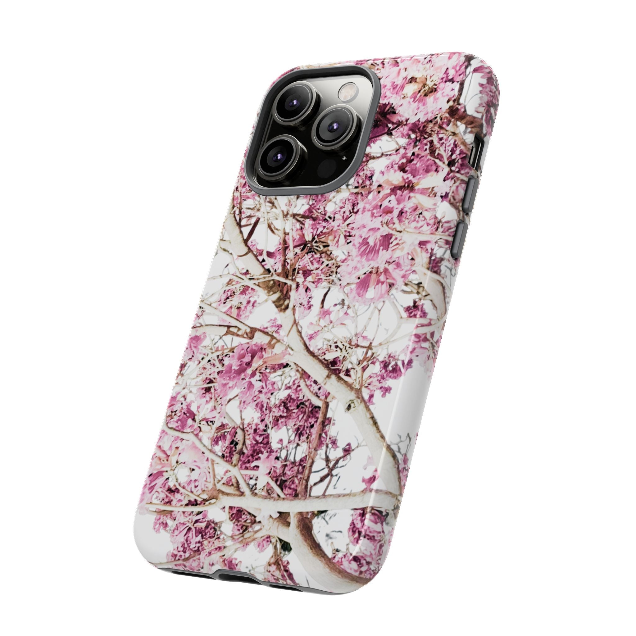 Blossom Tough Phone Case – Pink Floral Protective iPhone Cover