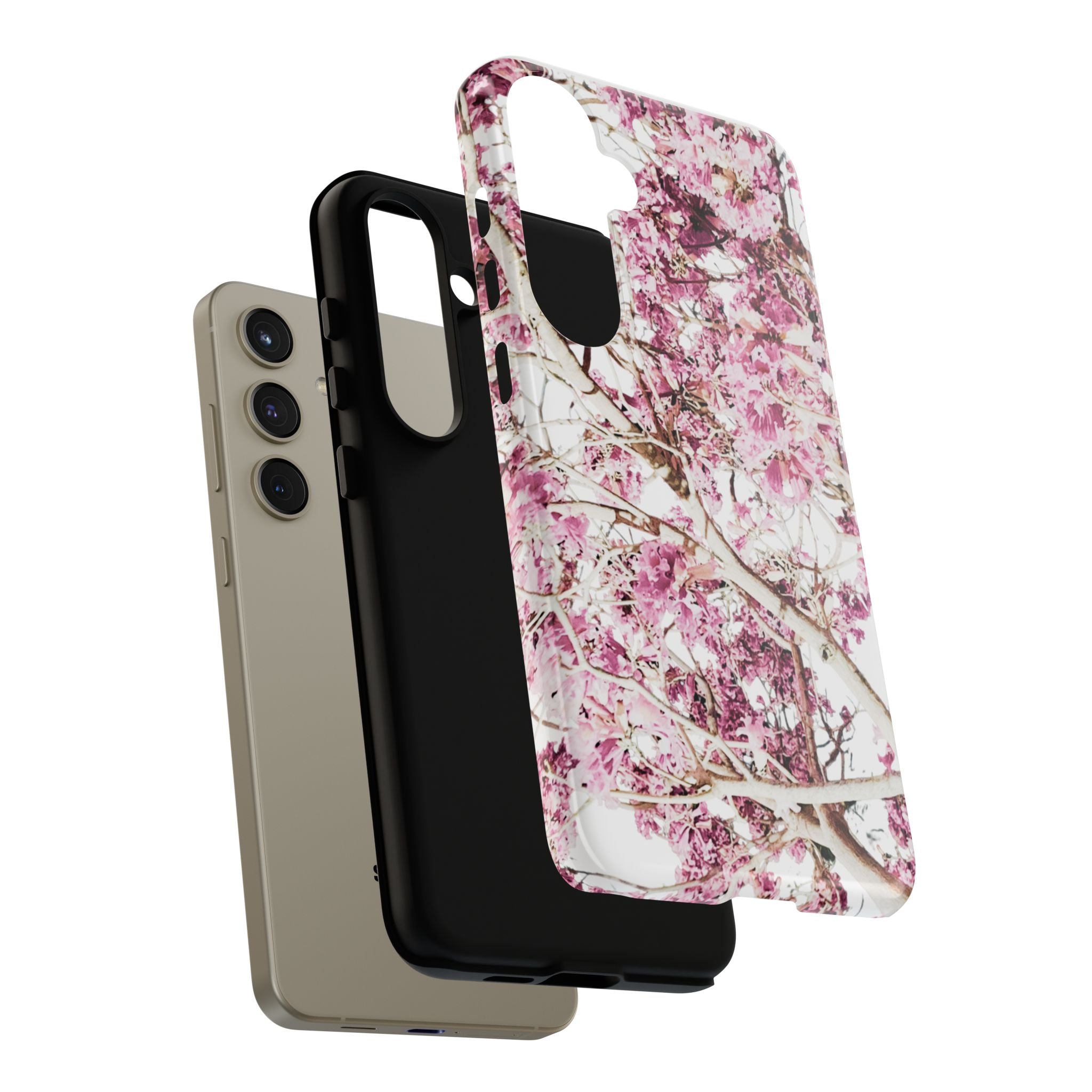 Blossom Tough Phone Case – Pink Floral Protective iPhone Cover