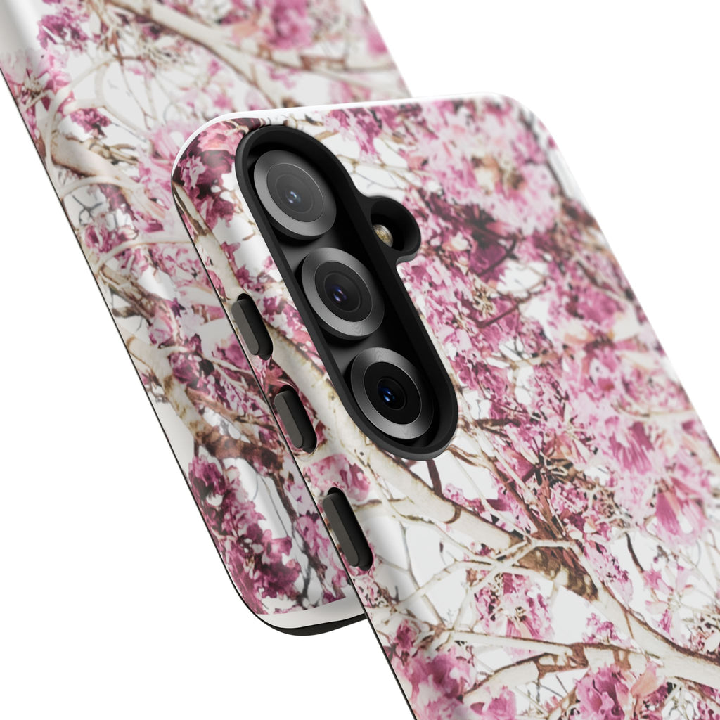 Blossom Tough Phone Case – Pink Floral Protective iPhone Cover