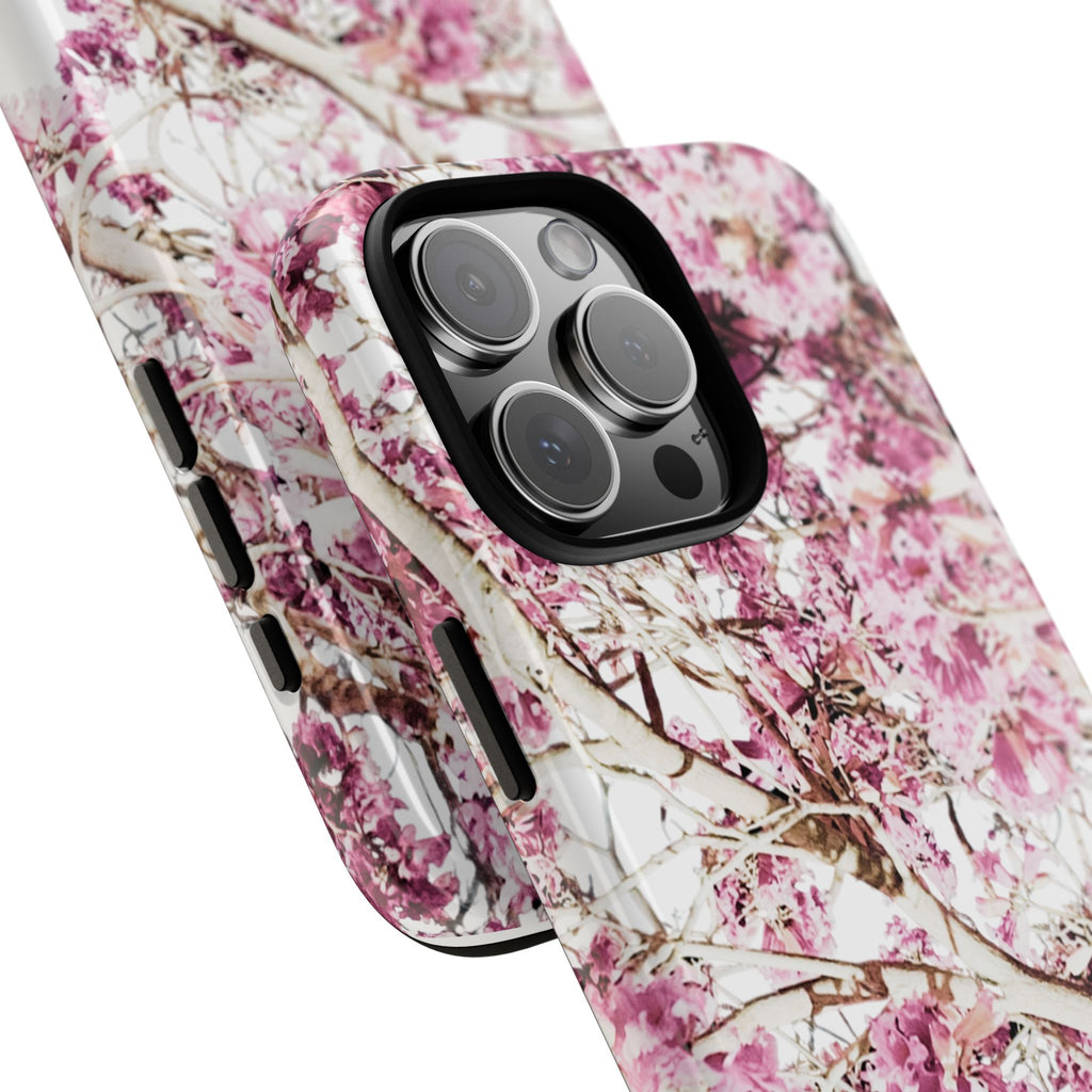 Blossom Tough Phone Case – Pink Floral Protective iPhone Cover
