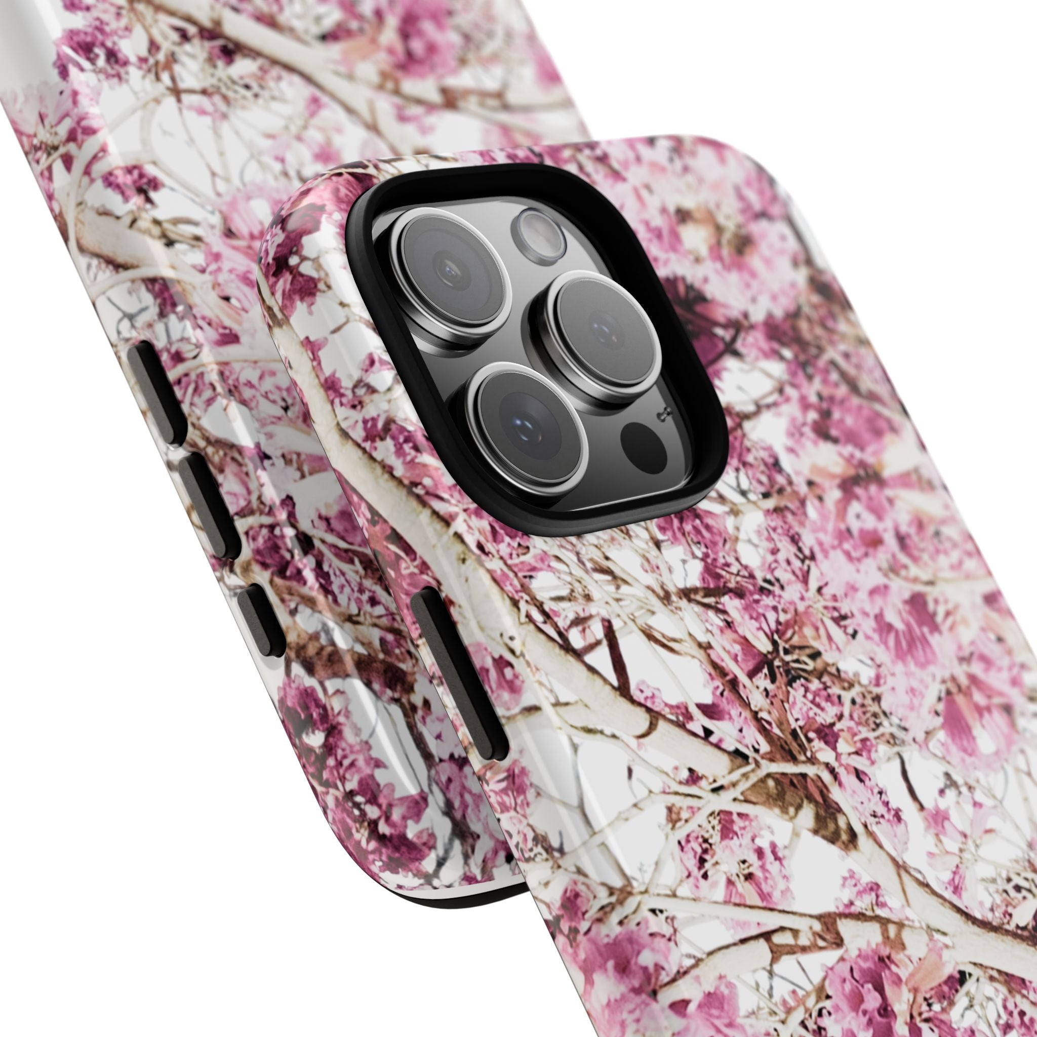 Blossom Tough Phone Case – Pink Floral Protective iPhone Cover
