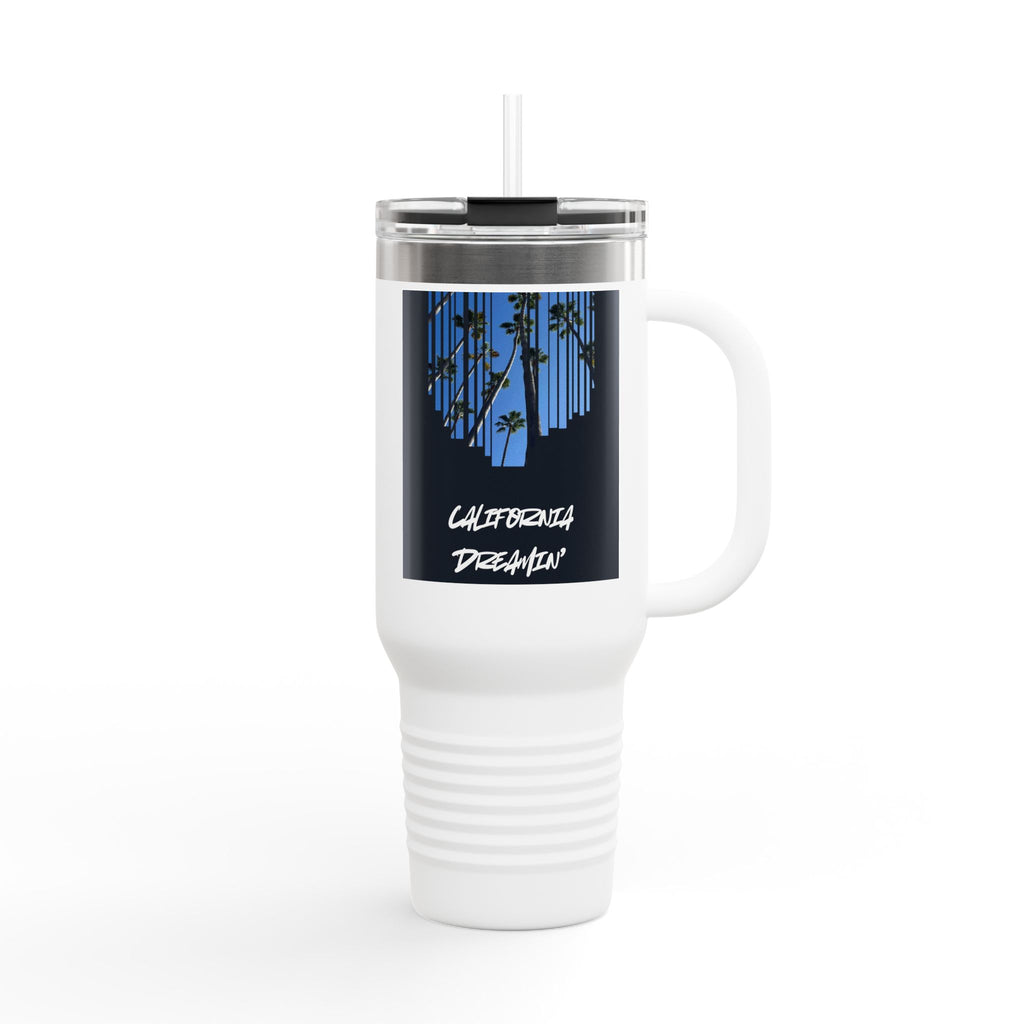 CA Dreamin' 40oz Insulated Travel Mug — Palm Print California Vibes