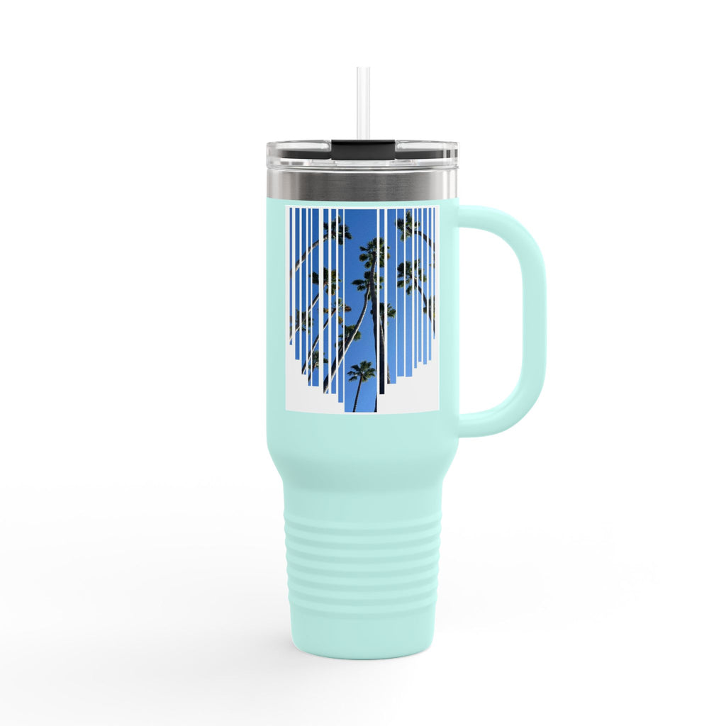 CA Palm 40oz Insulated Travel Mug — Stainless Palm Tree Tumbler