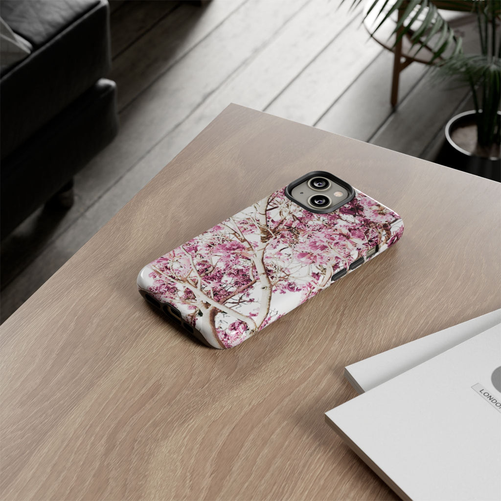 Blossom Tough Phone Case – Pink Floral Protective iPhone Cover
