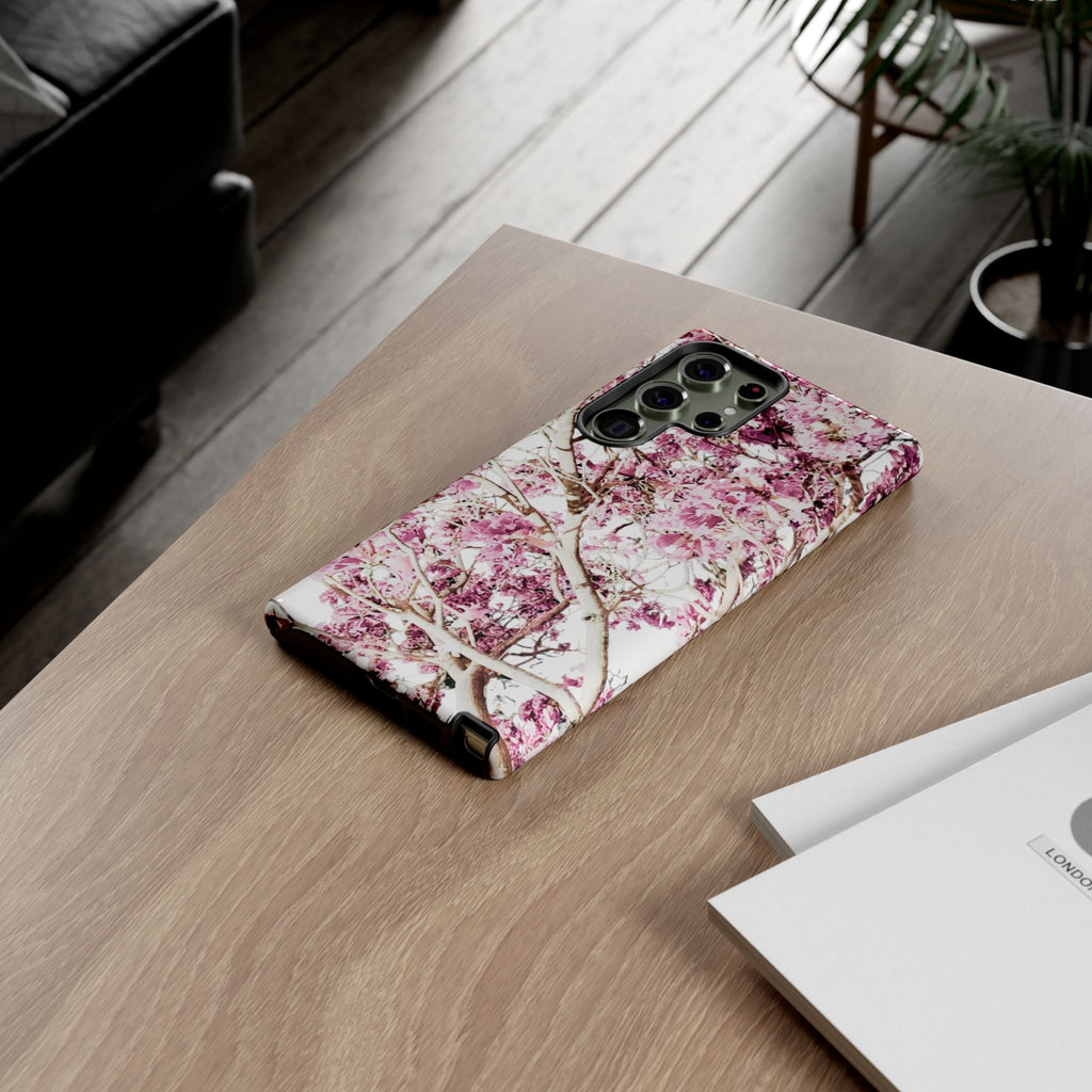 Blossom Tough Phone Case – Pink Floral Protective iPhone Cover