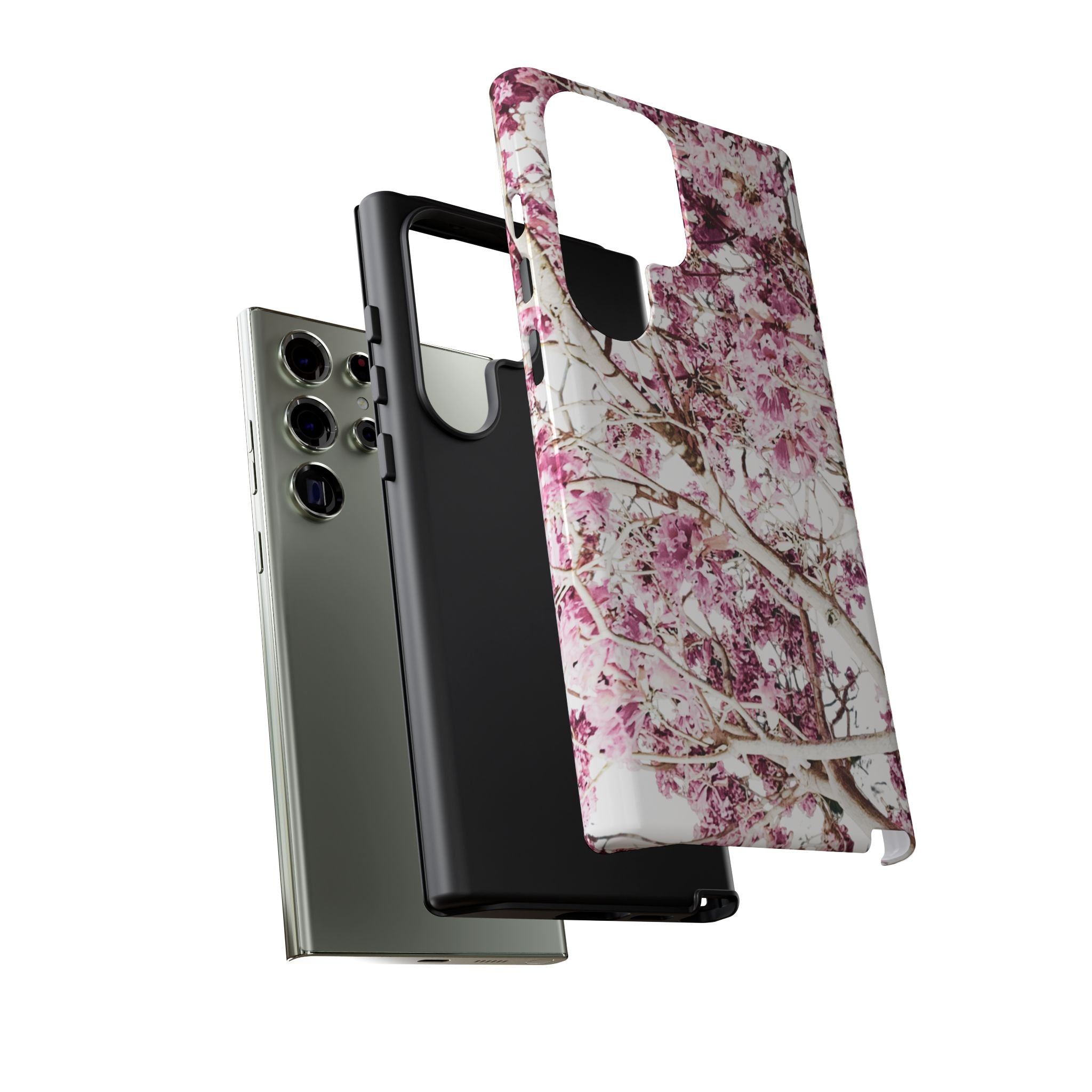 Blossom Tough Phone Case – Pink Floral Protective iPhone Cover