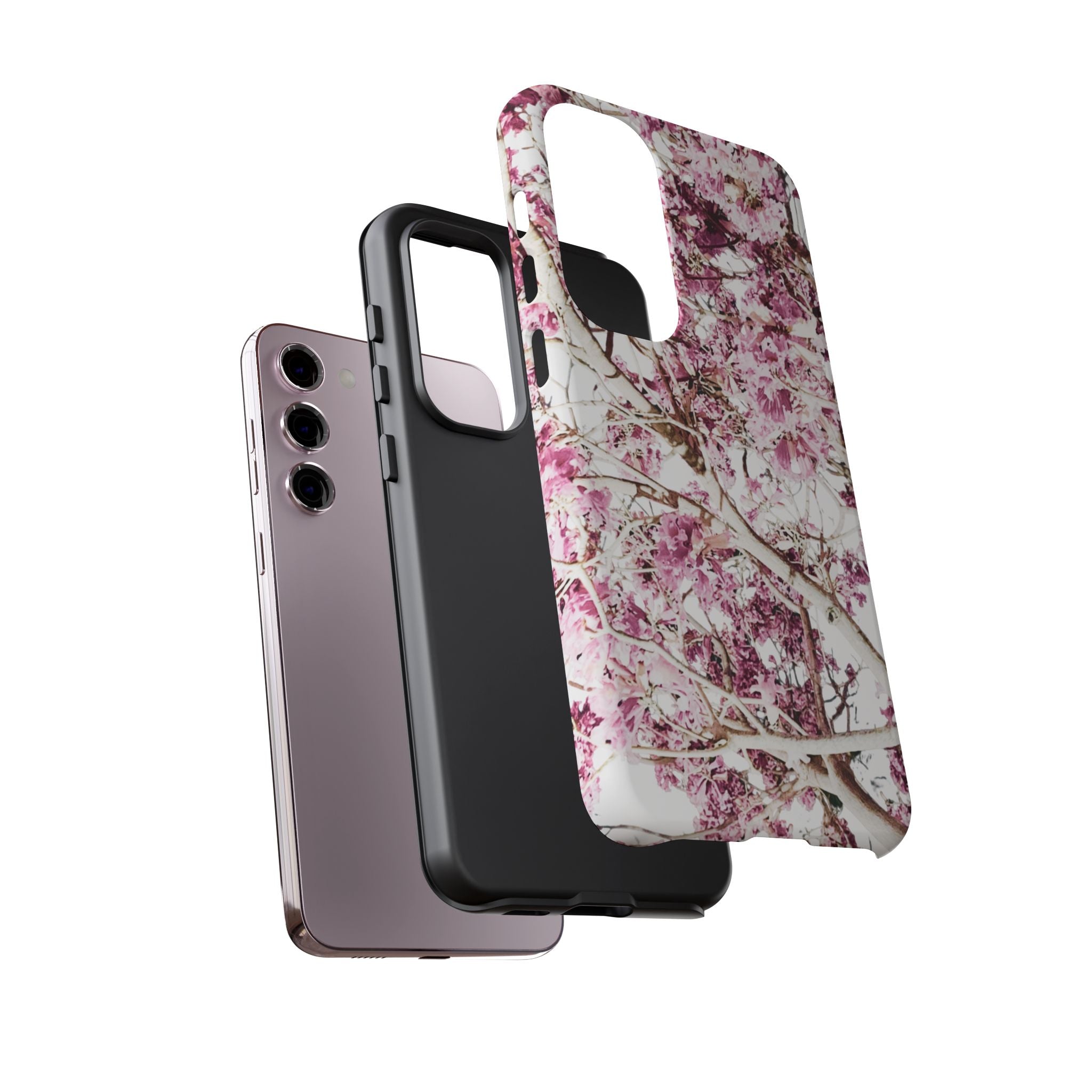 Blossom Tough Phone Case – Pink Floral Protective iPhone Cover