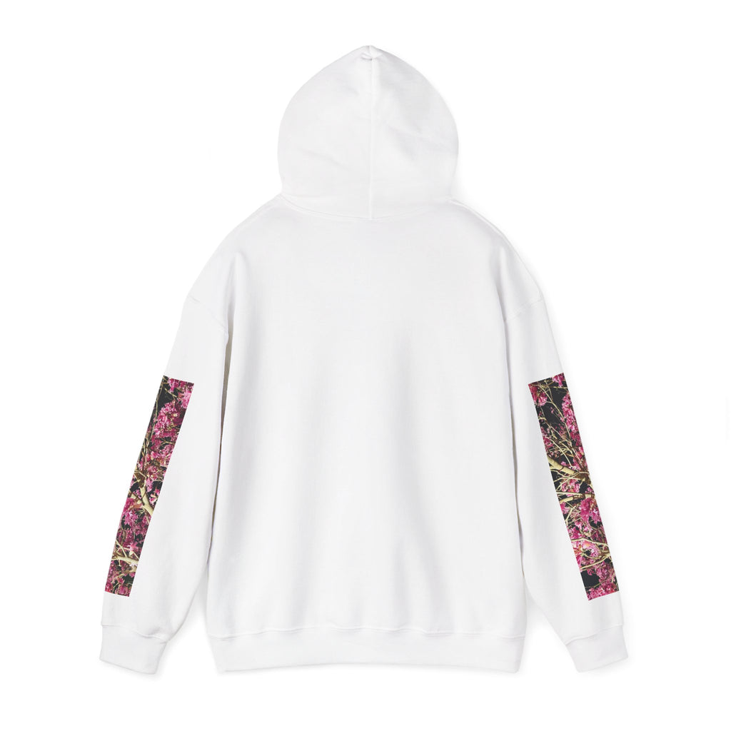 Blossom Photo Hoodie — Pink Floral Tree Print Hooded Sweatshirt