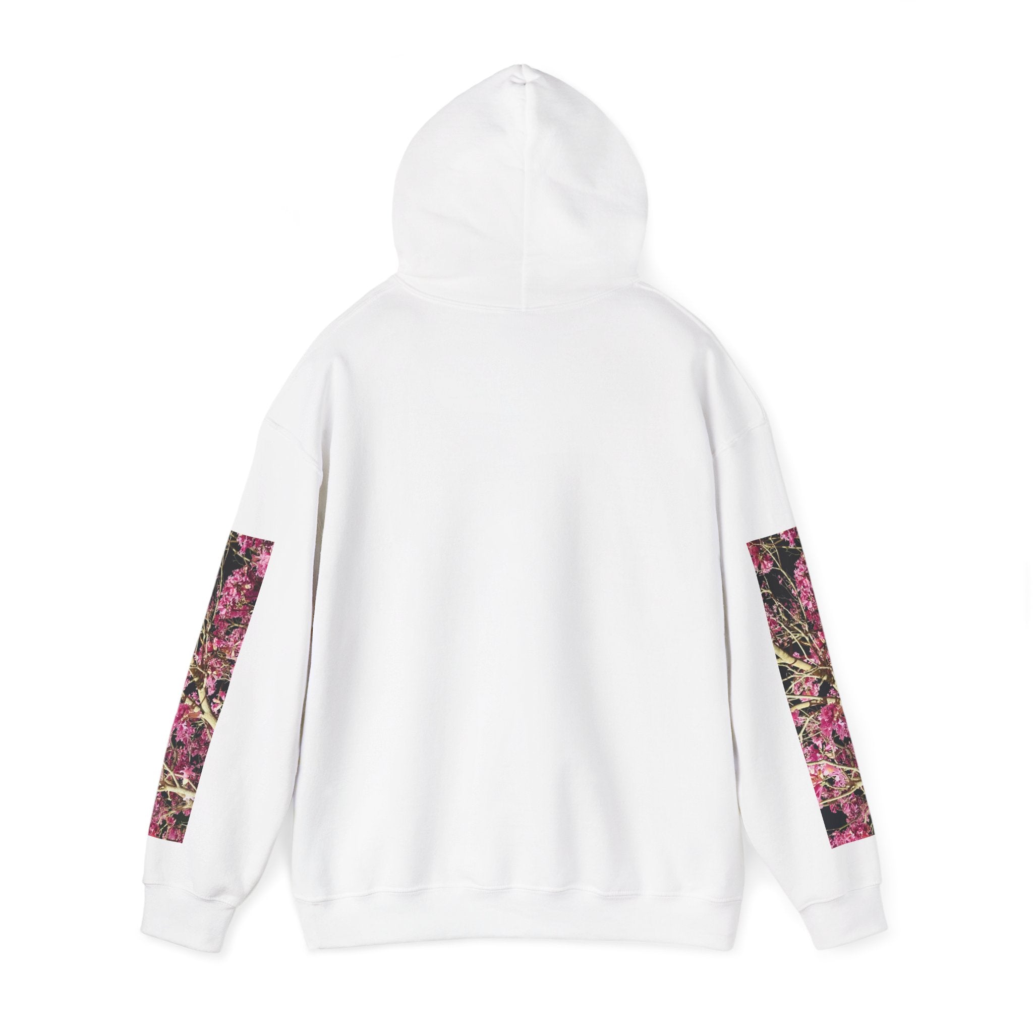 Blossom Photo Hoodie — Pink Floral Tree Print Hooded Sweatshirt