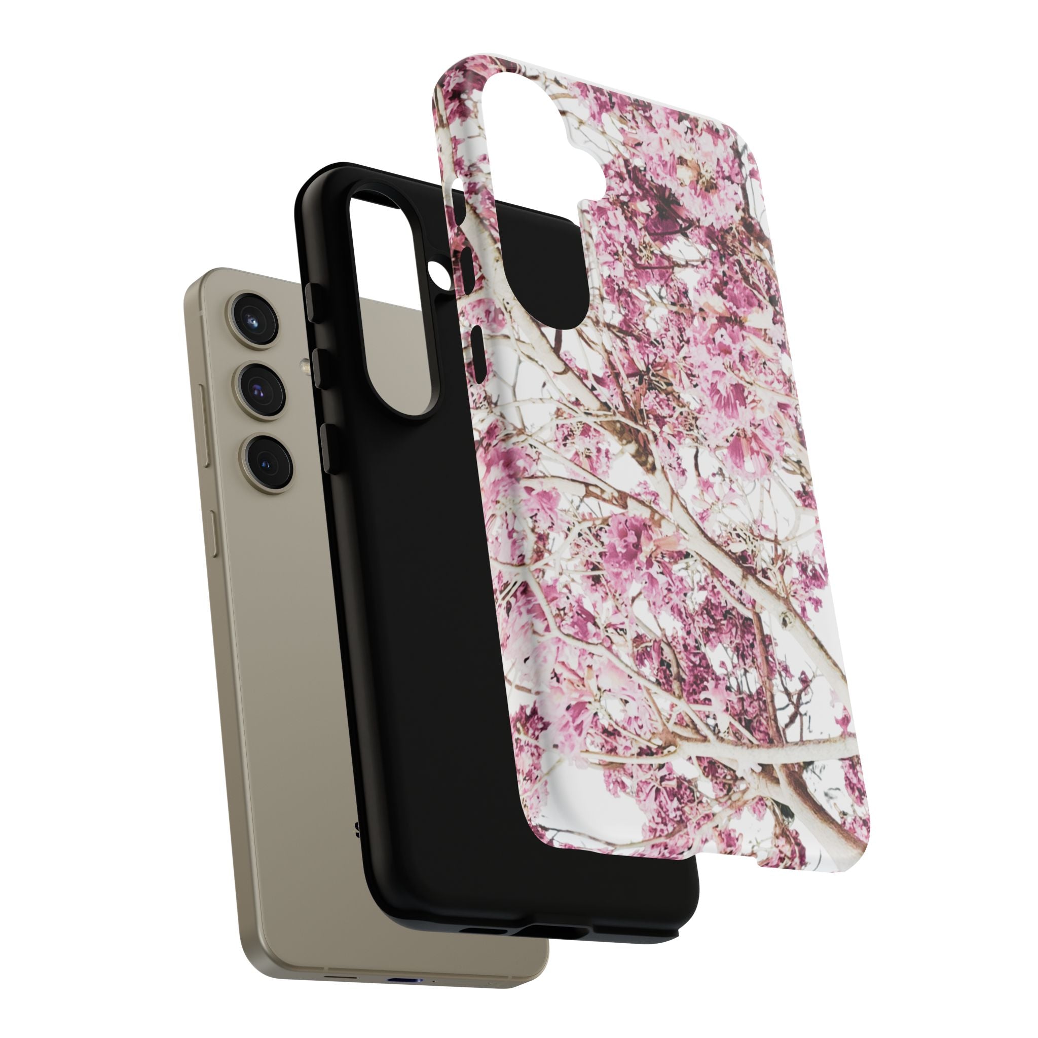 Blossom Tough Phone Case – Pink Floral Protective iPhone Cover
