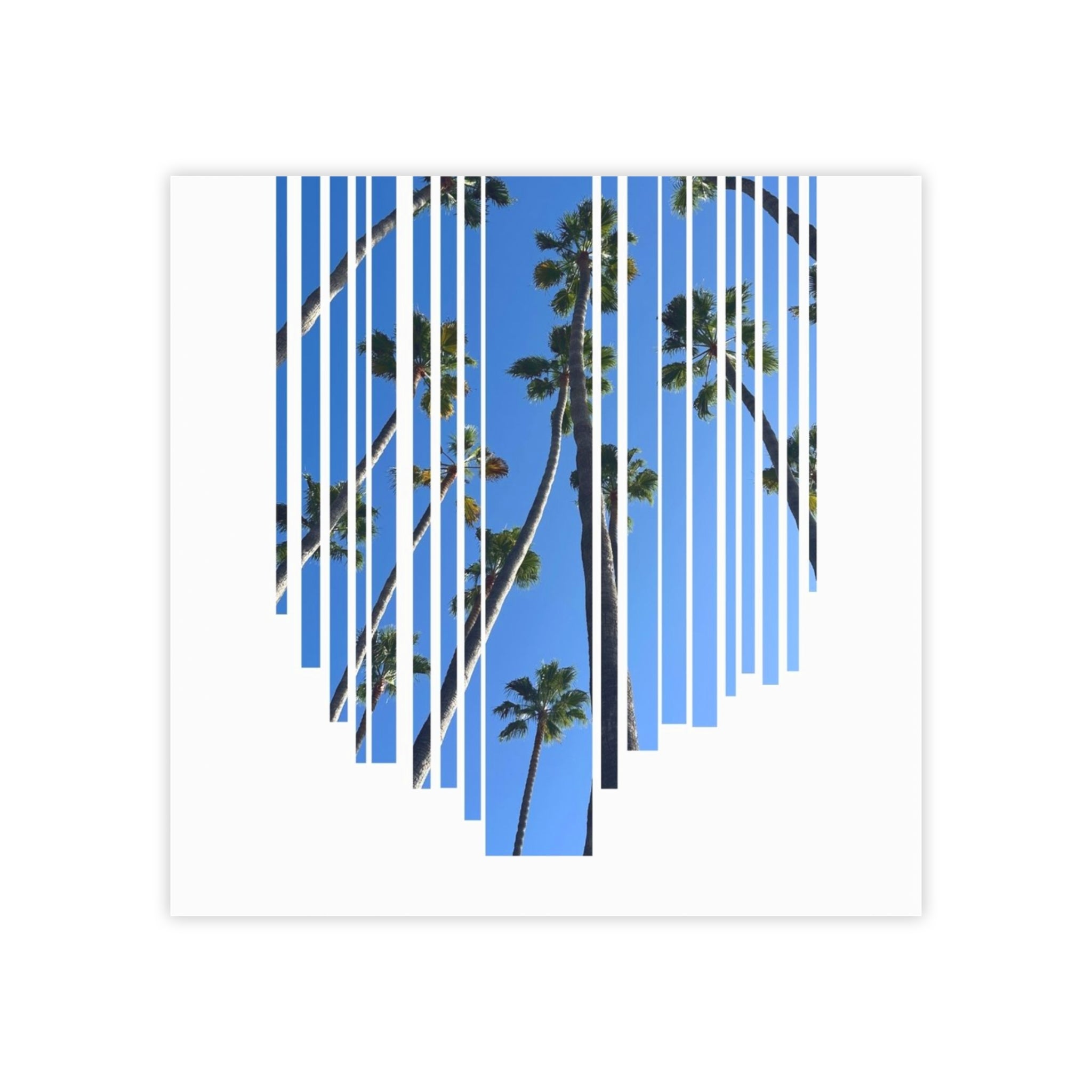 CA Palm Stripe Heart Post-it® Note Pads — Tropical Blue Sticky Notes