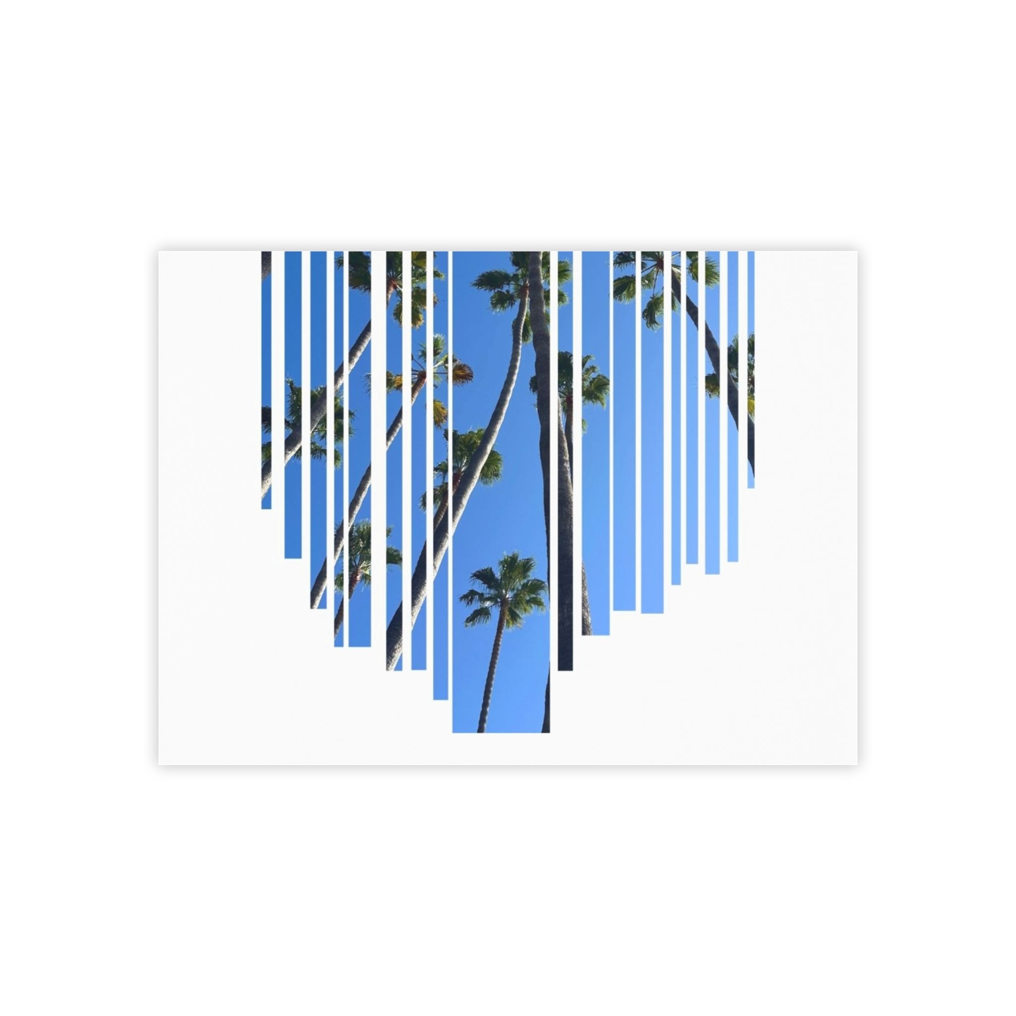 CA Palm Stripe Heart Post-it® Note Pads — Tropical Blue Sticky Notes