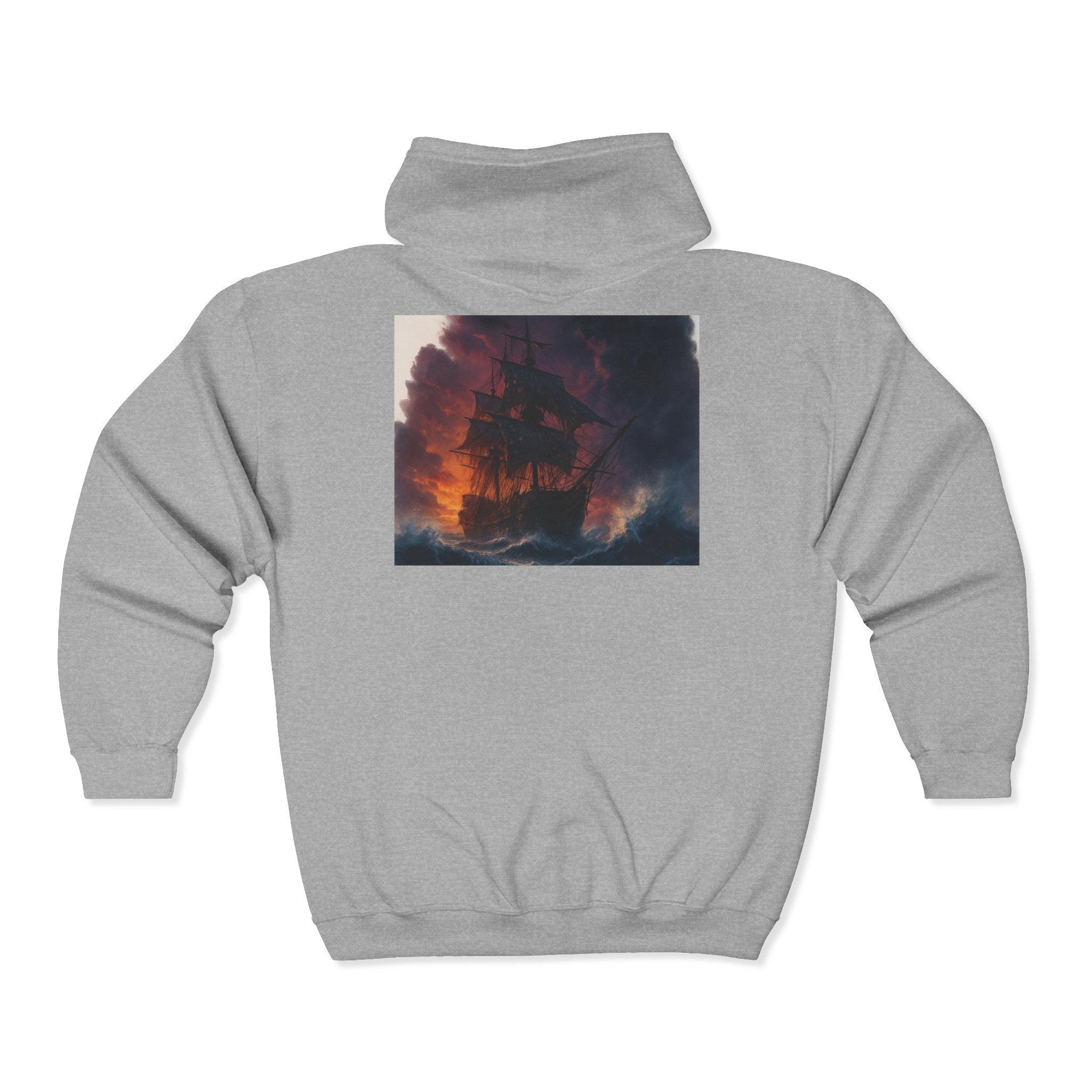 Stormy Skies Zip Hoodie Moody Cloudscape Art Full-Zip Sweatshirt