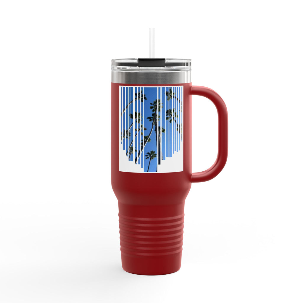 CA Palm 40oz Insulated Travel Mug — Stainless Palm Tree Tumbler