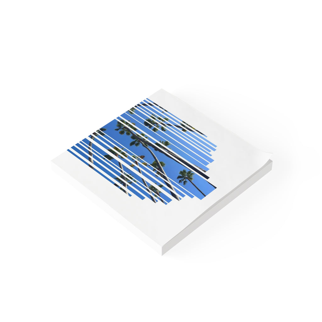 CA Palm Stripe Heart Post-it® Note Pads — Tropical Blue Sticky Notes