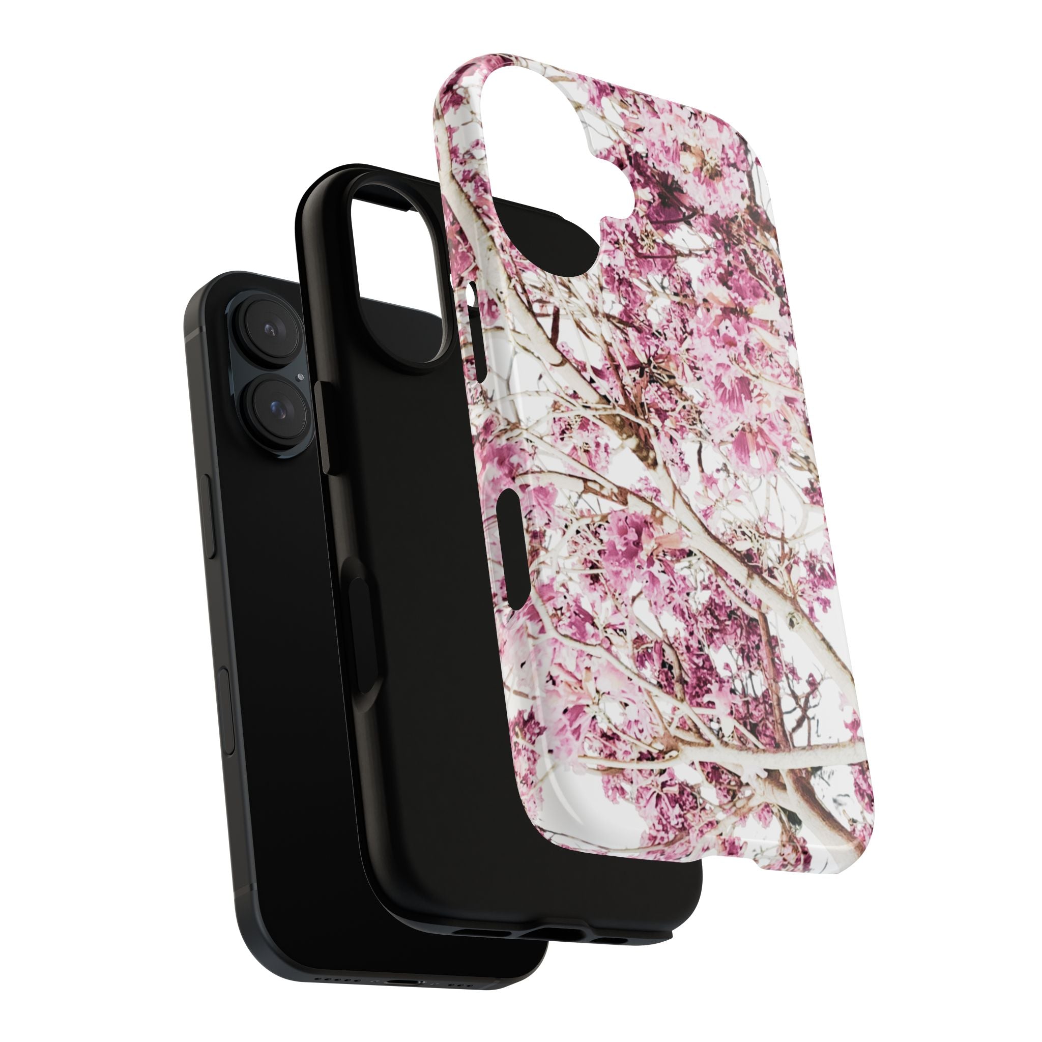 Blossom Tough Phone Case – Pink Floral Protective iPhone Cover