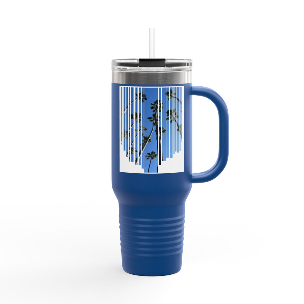 CA Palm 40oz Insulated Travel Mug — Stainless Palm Tree Tumbler