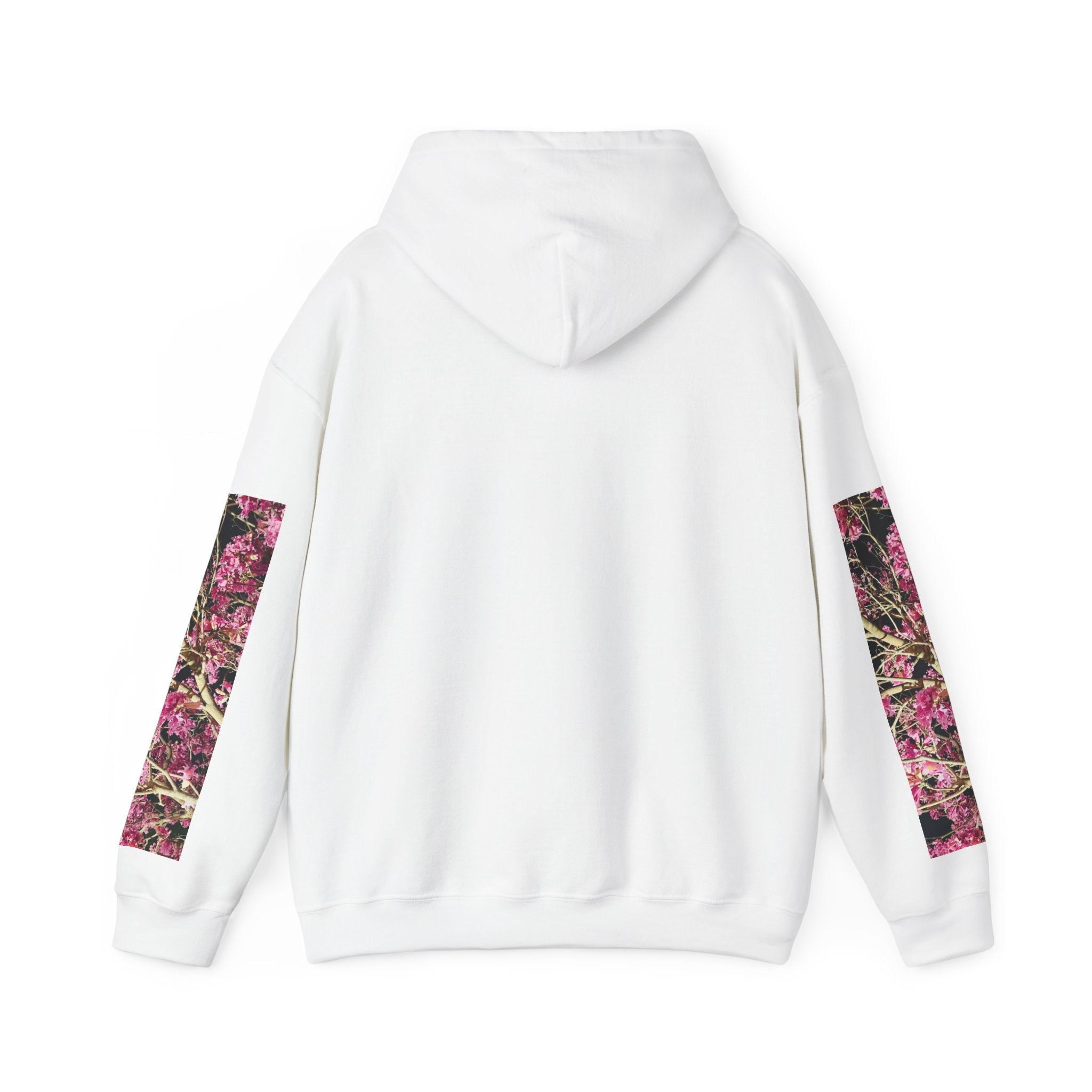 Blossom Photo Hoodie — Pink Floral Tree Print Hooded Sweatshirt