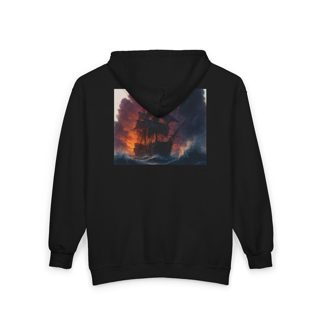 Stormy Skies Zip Hoodie Moody Cloudscape Art Full-Zip Sweatshirt