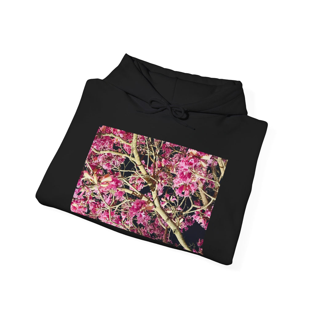 Blossom Photo Hoodie — Pink Floral Tree Print Hooded Sweatshirt