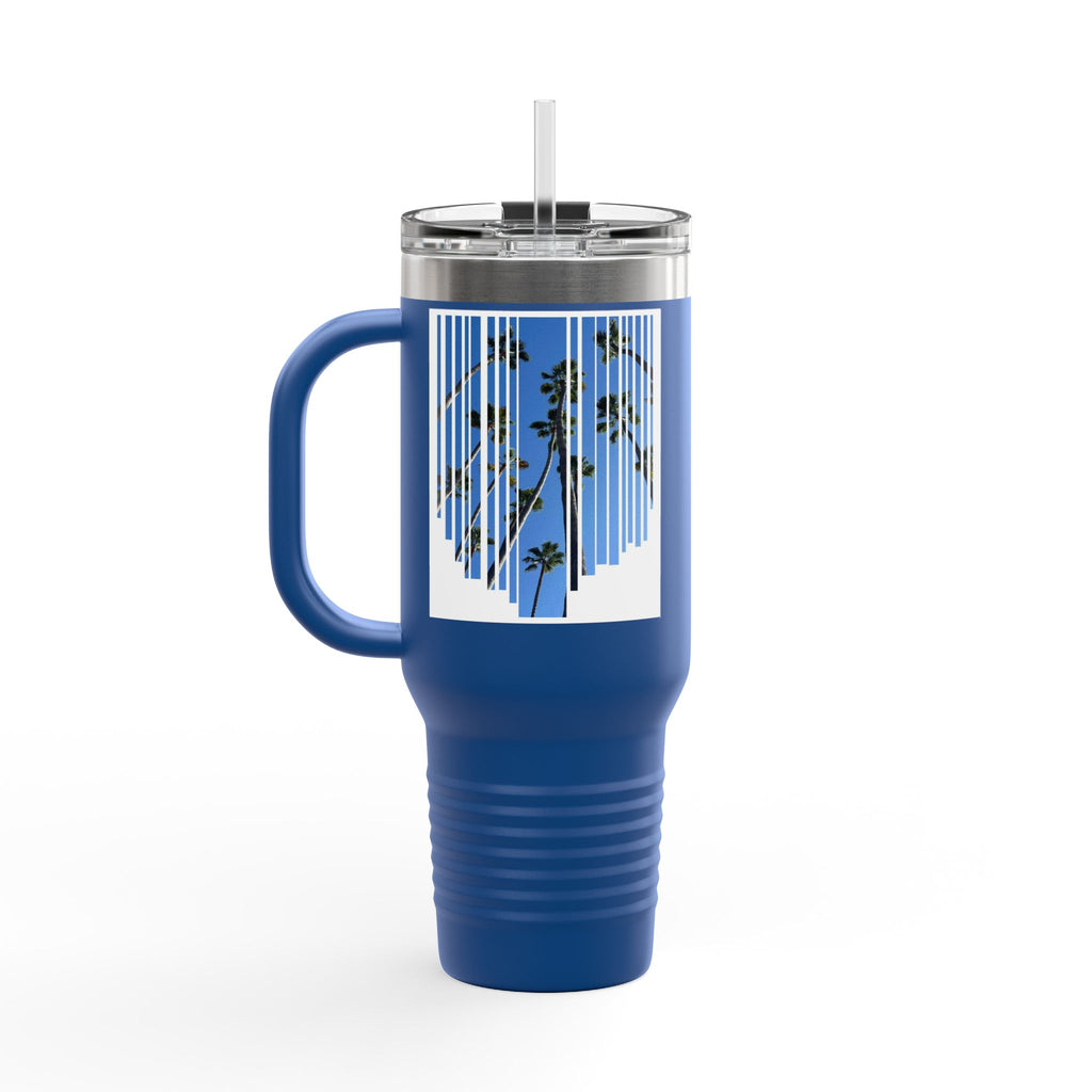CA Palm 40oz Insulated Travel Mug — Stainless Palm Tree Tumbler
