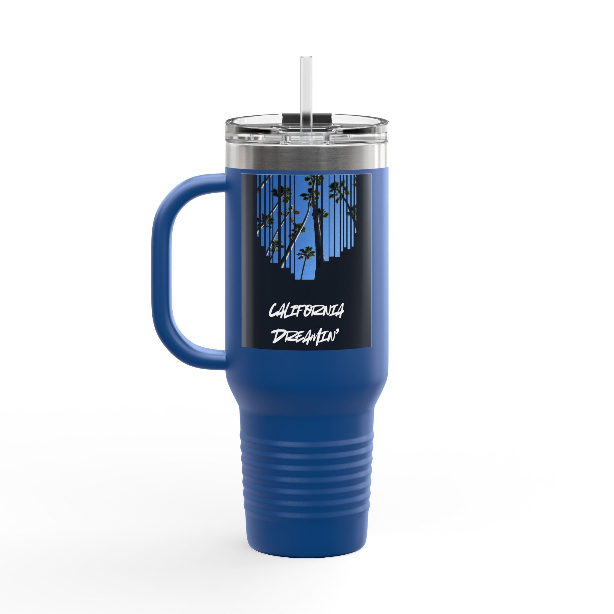 CA Dreamin' 40oz Insulated Travel Mug — Palm Print California Vibes