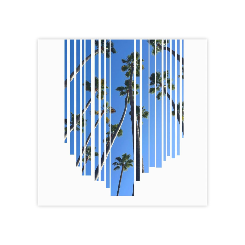 CA Palm Stripe Heart Post-it® Note Pads — Tropical Blue Sticky Notes