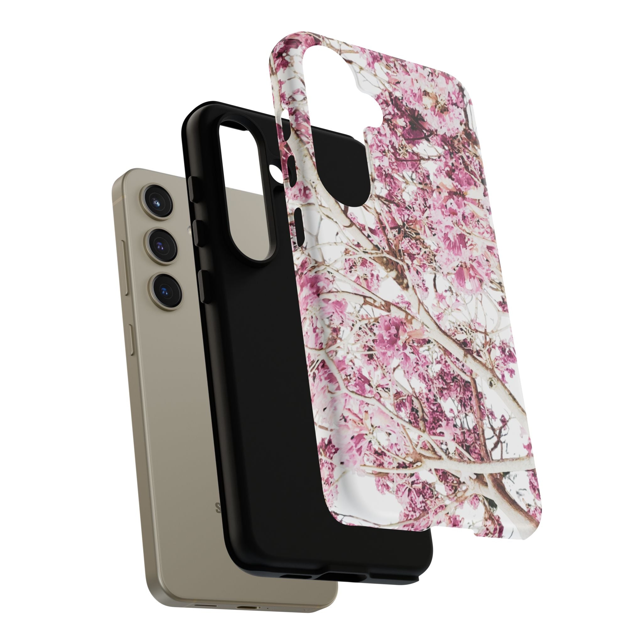 Blossom Tough Phone Case – Pink Floral Protective iPhone Cover