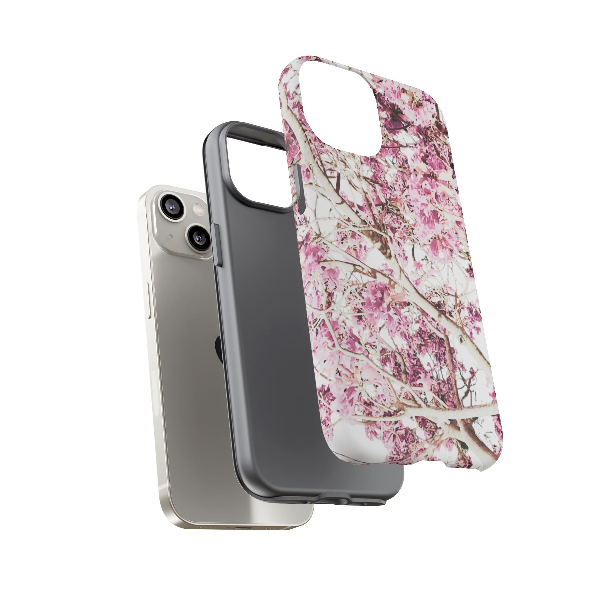 Blossom Tough Phone Case – Pink Floral Protective iPhone Cover