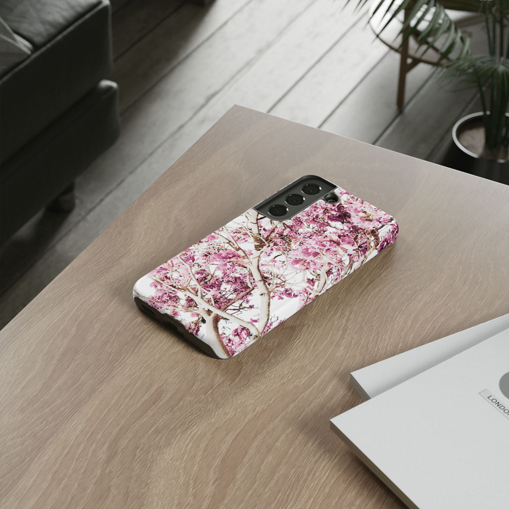 Blossom Tough Phone Case – Pink Floral Protective iPhone Cover