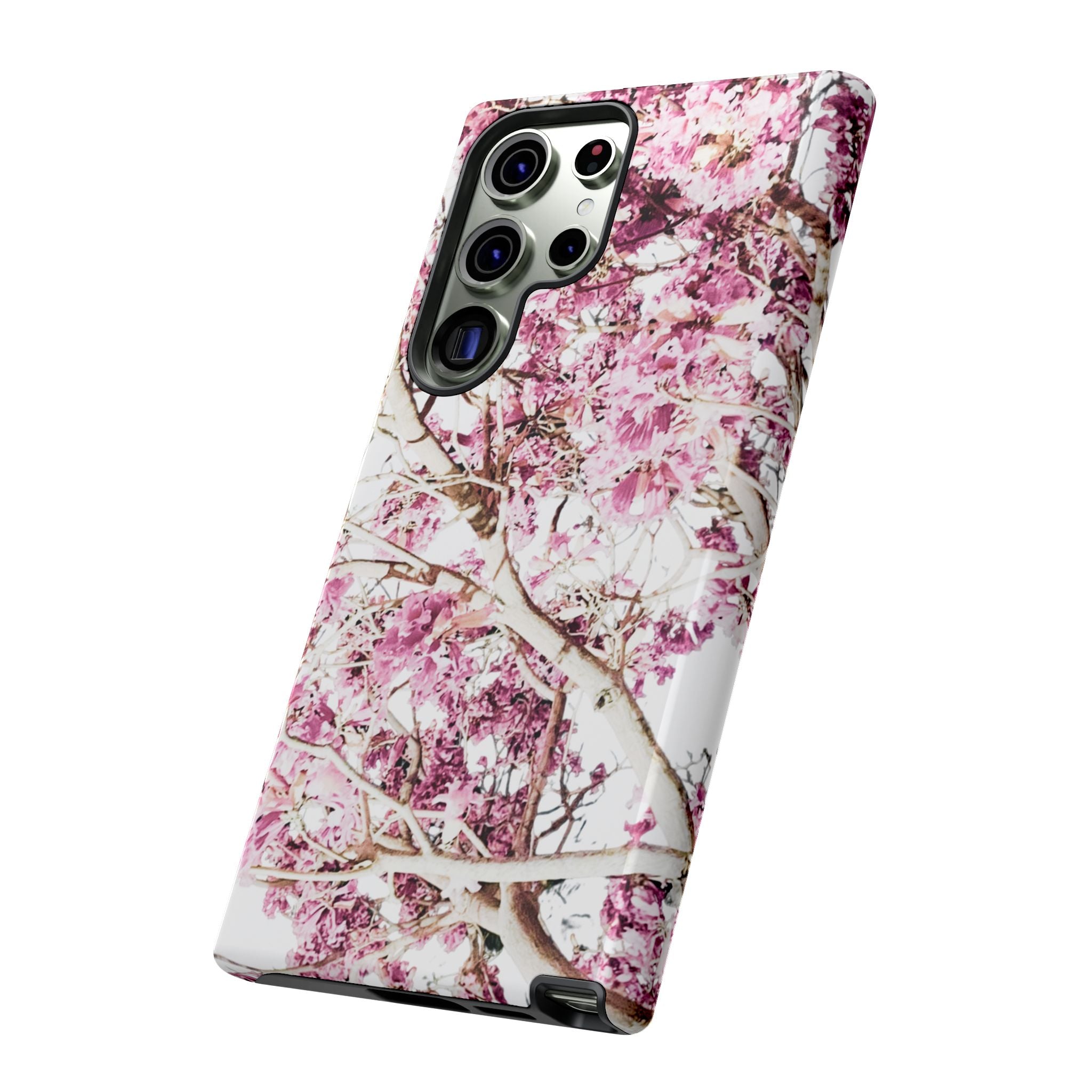 Blossom Tough Phone Case – Pink Floral Protective iPhone Cover