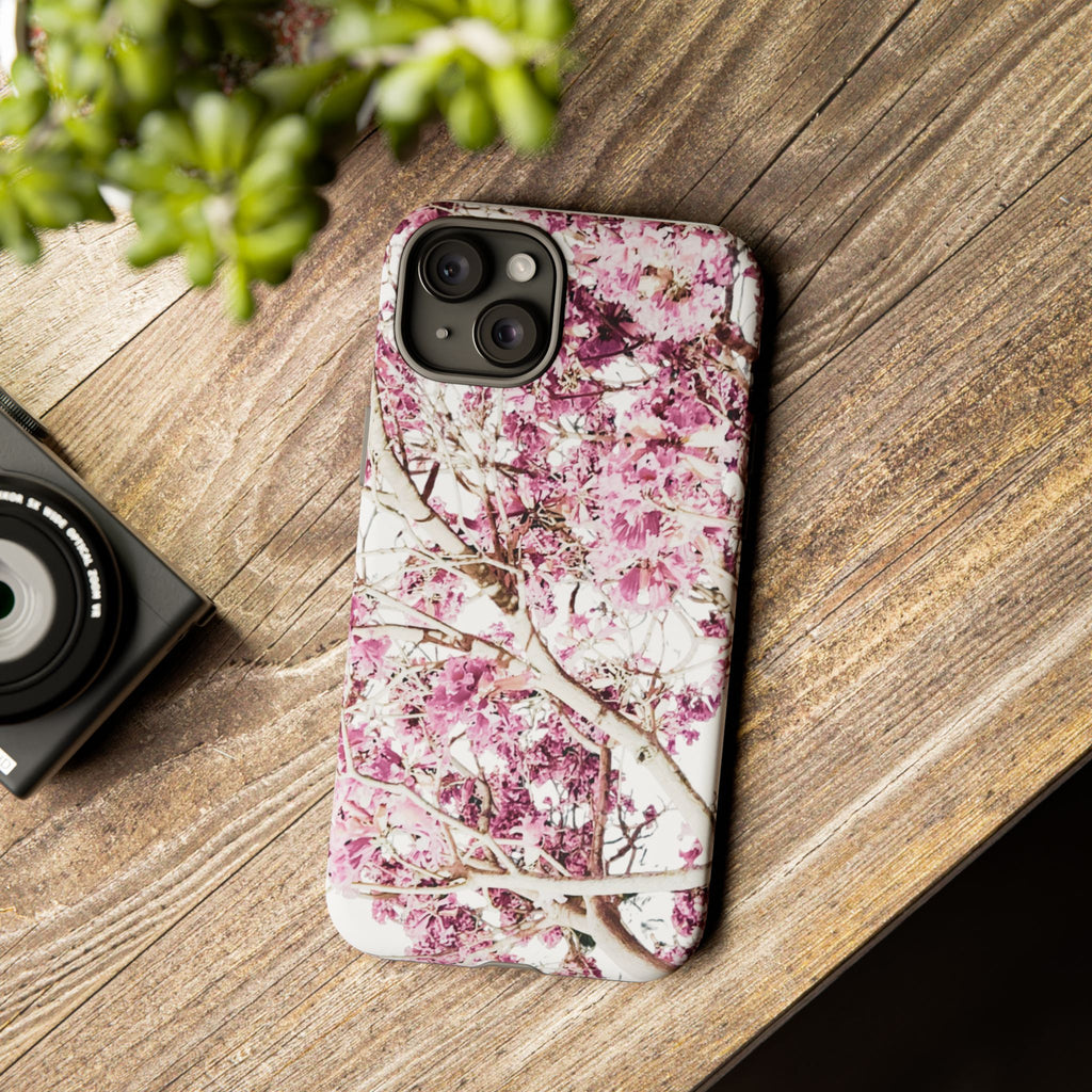 Blossom Tough Phone Case – Pink Floral Protective iPhone Cover