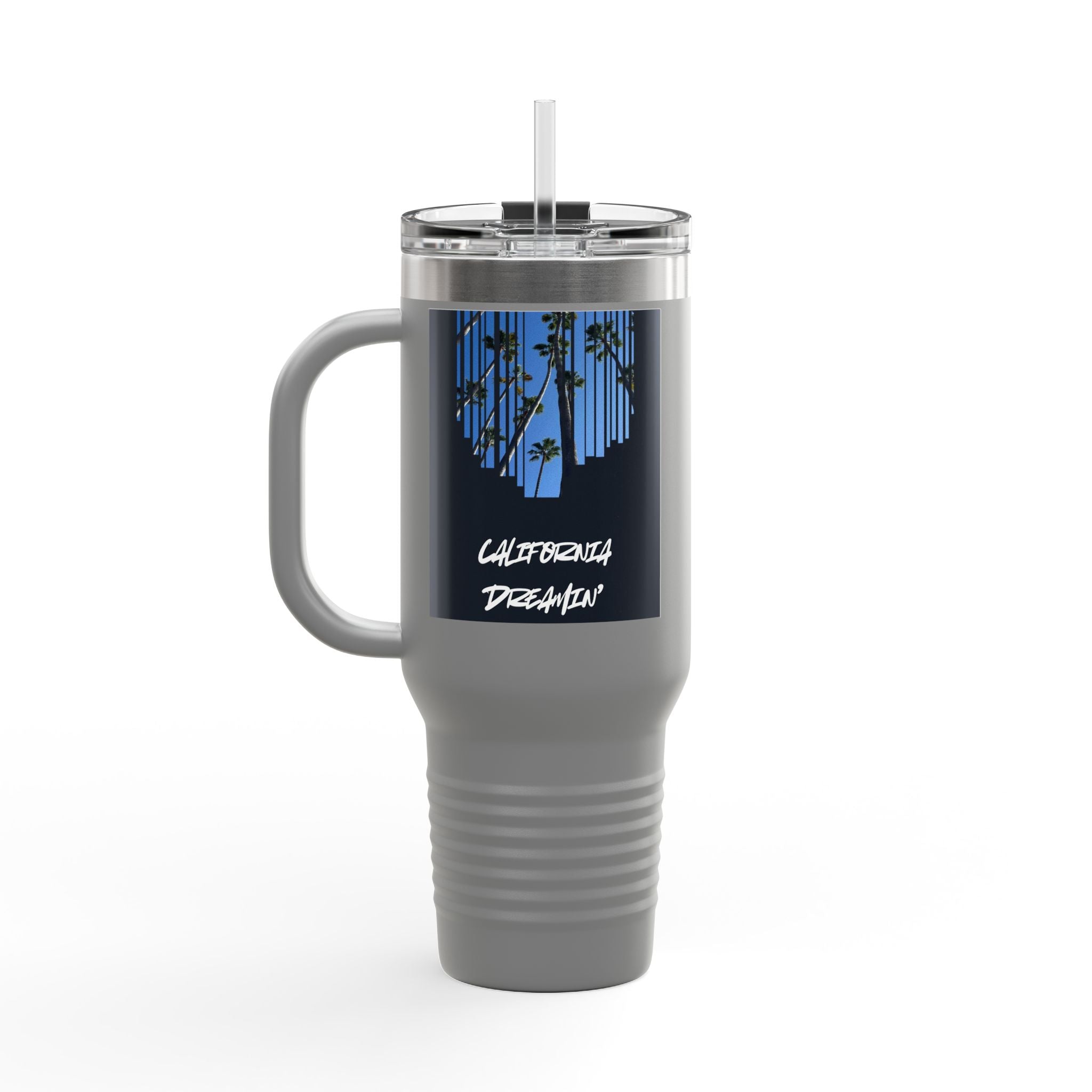 CA Dreamin' 40oz Insulated Travel Mug — Palm Print California Vibes