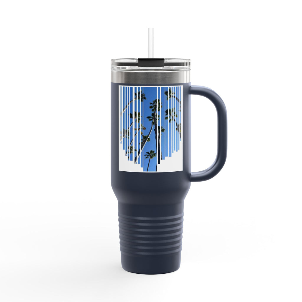 CA Palm 40oz Insulated Travel Mug — Stainless Palm Tree Tumbler