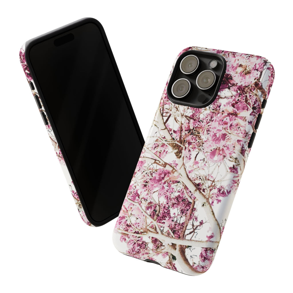 Blossom Tough Phone Case – Pink Floral Protective iPhone Cover