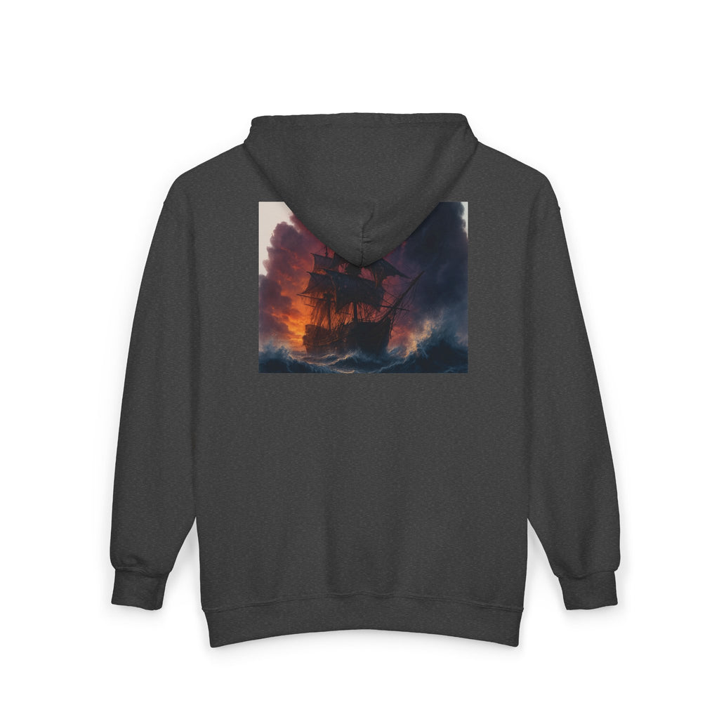 Stormy Skies Zip Hoodie Moody Cloudscape Art Full-Zip Sweatshirt