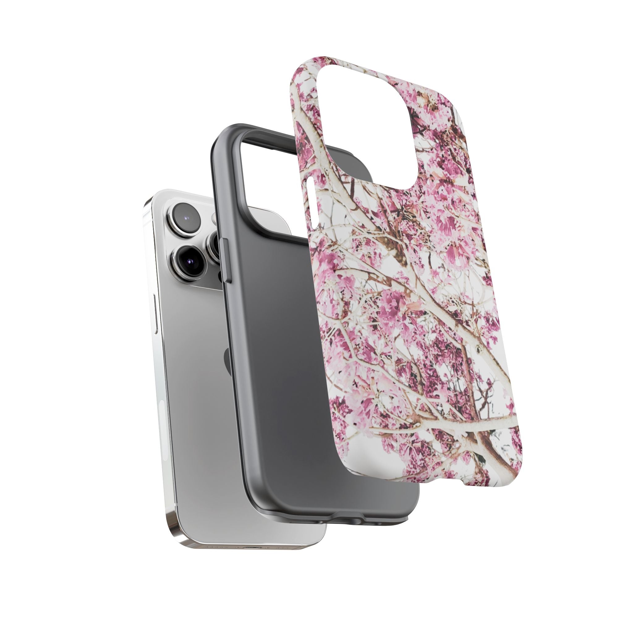 Blossom Tough Phone Case – Pink Floral Protective iPhone Cover