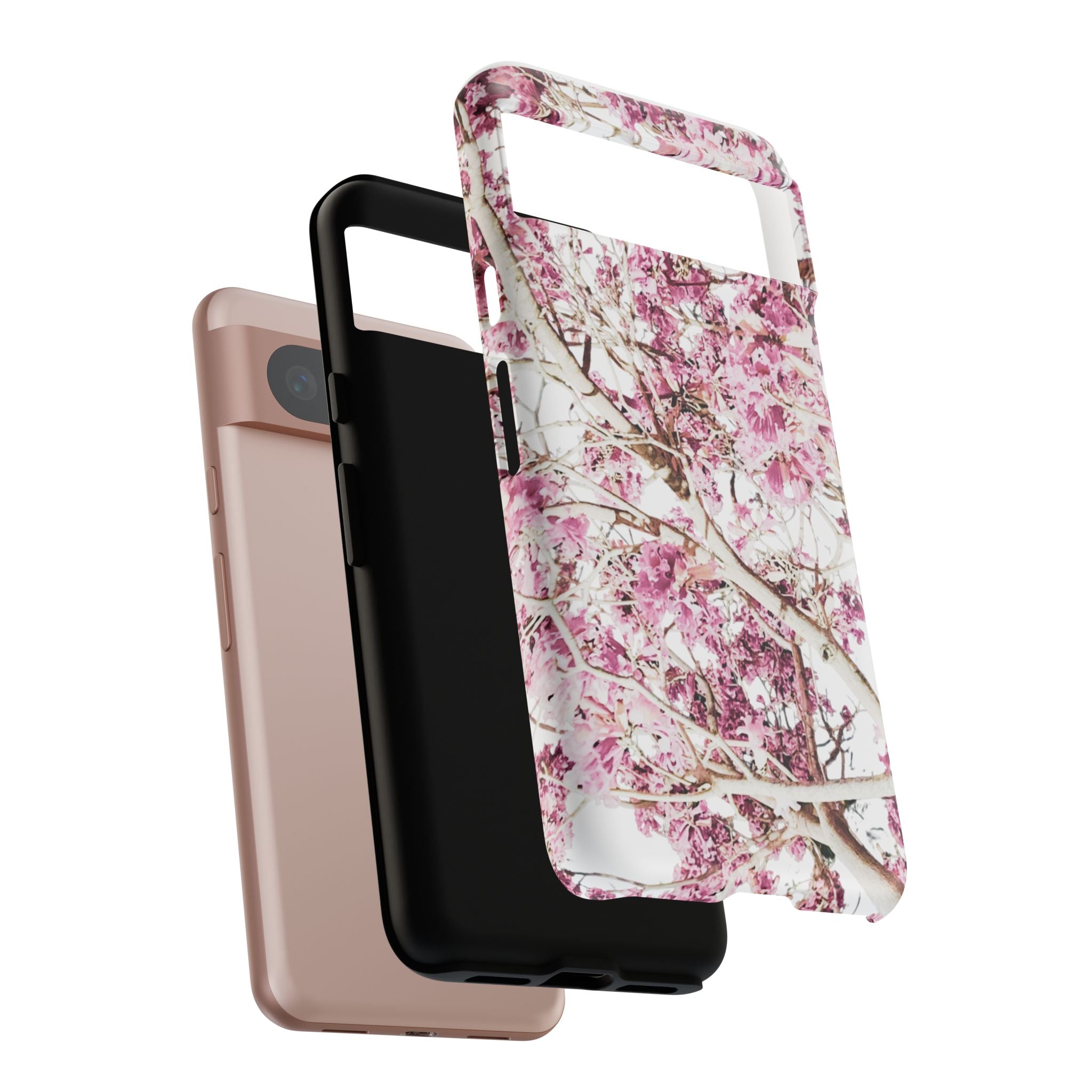 Blossom Tough Phone Case – Pink Floral Protective iPhone Cover