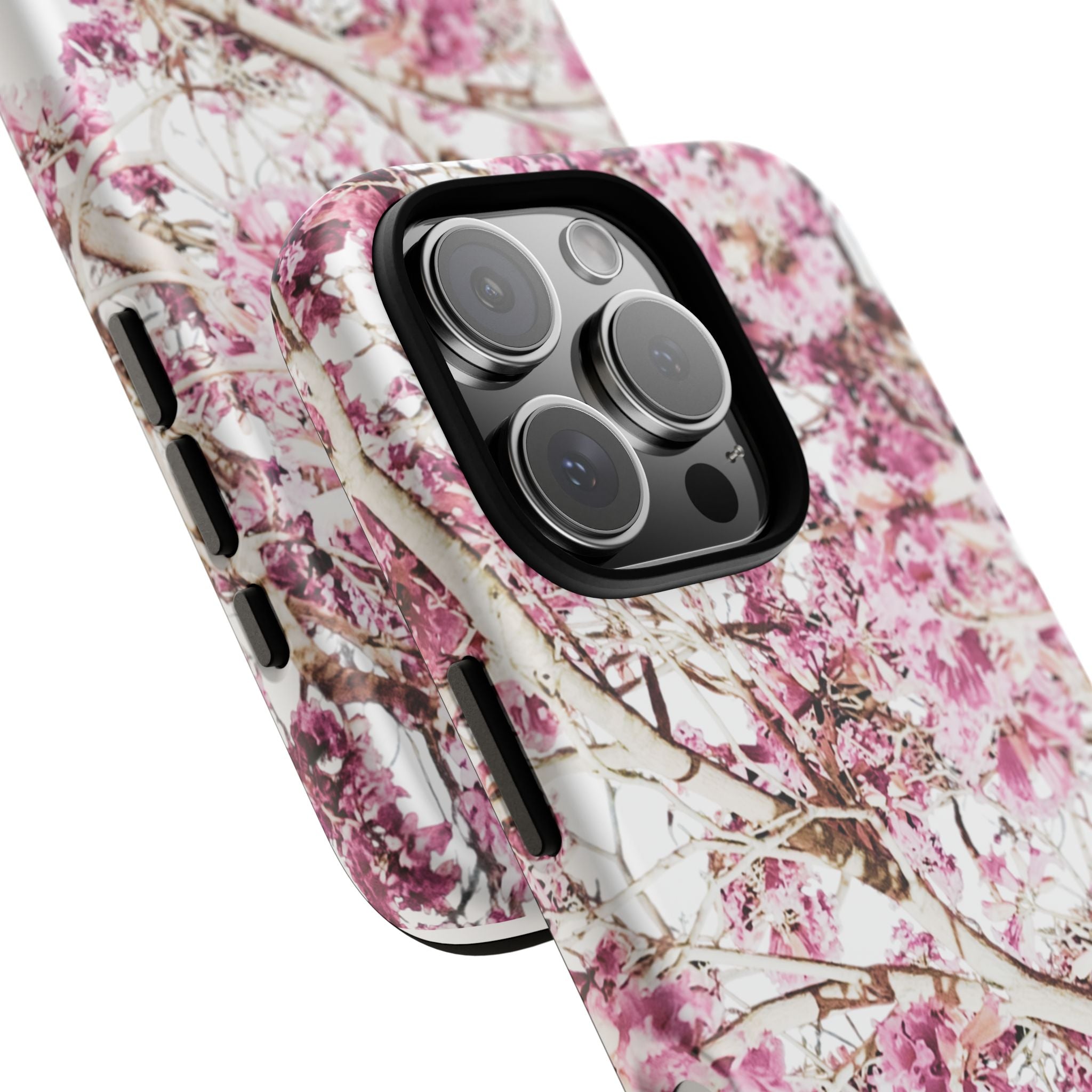 Blossom Tough Phone Case – Pink Floral Protective iPhone Cover